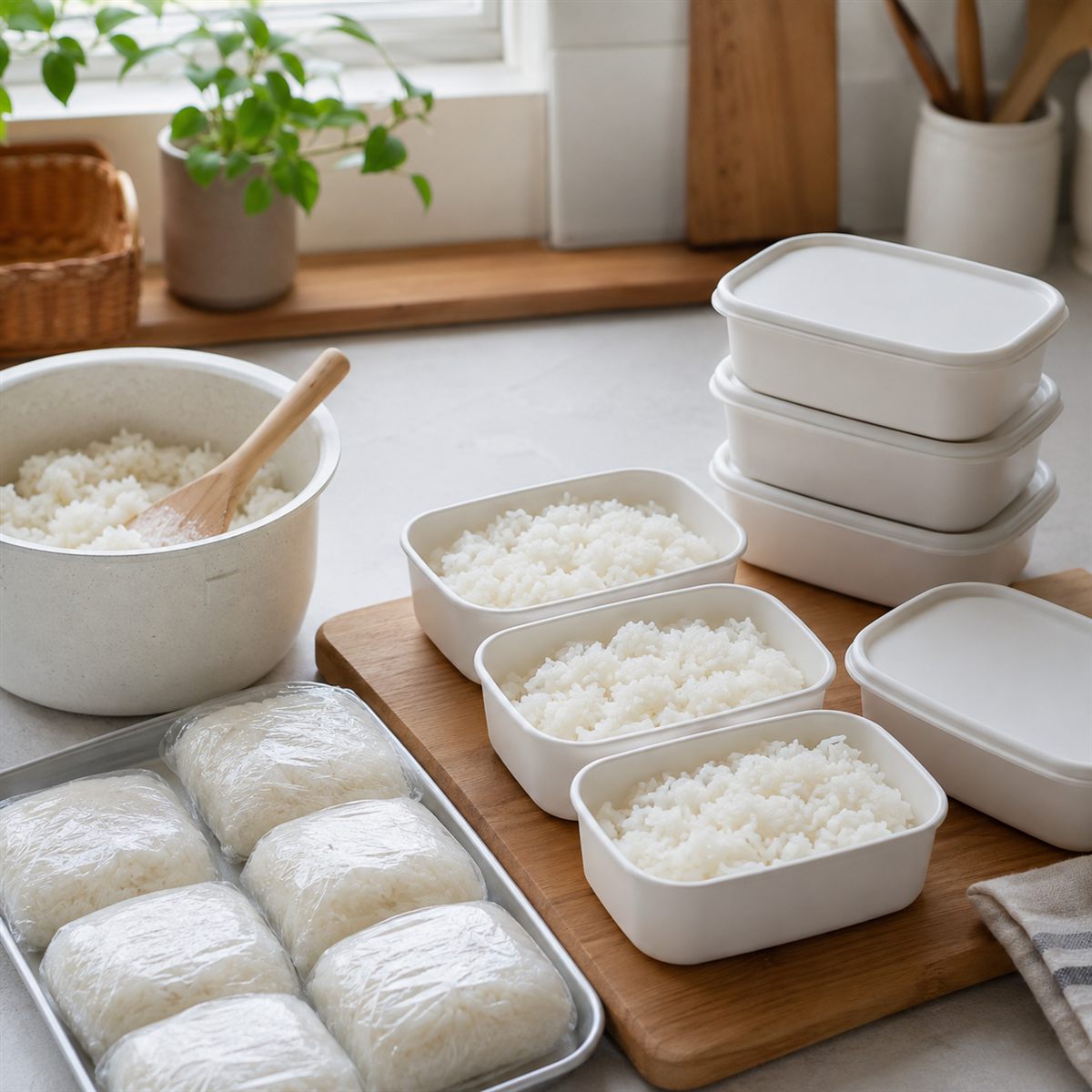 冷凍ごはんを小分け保存するイメージ