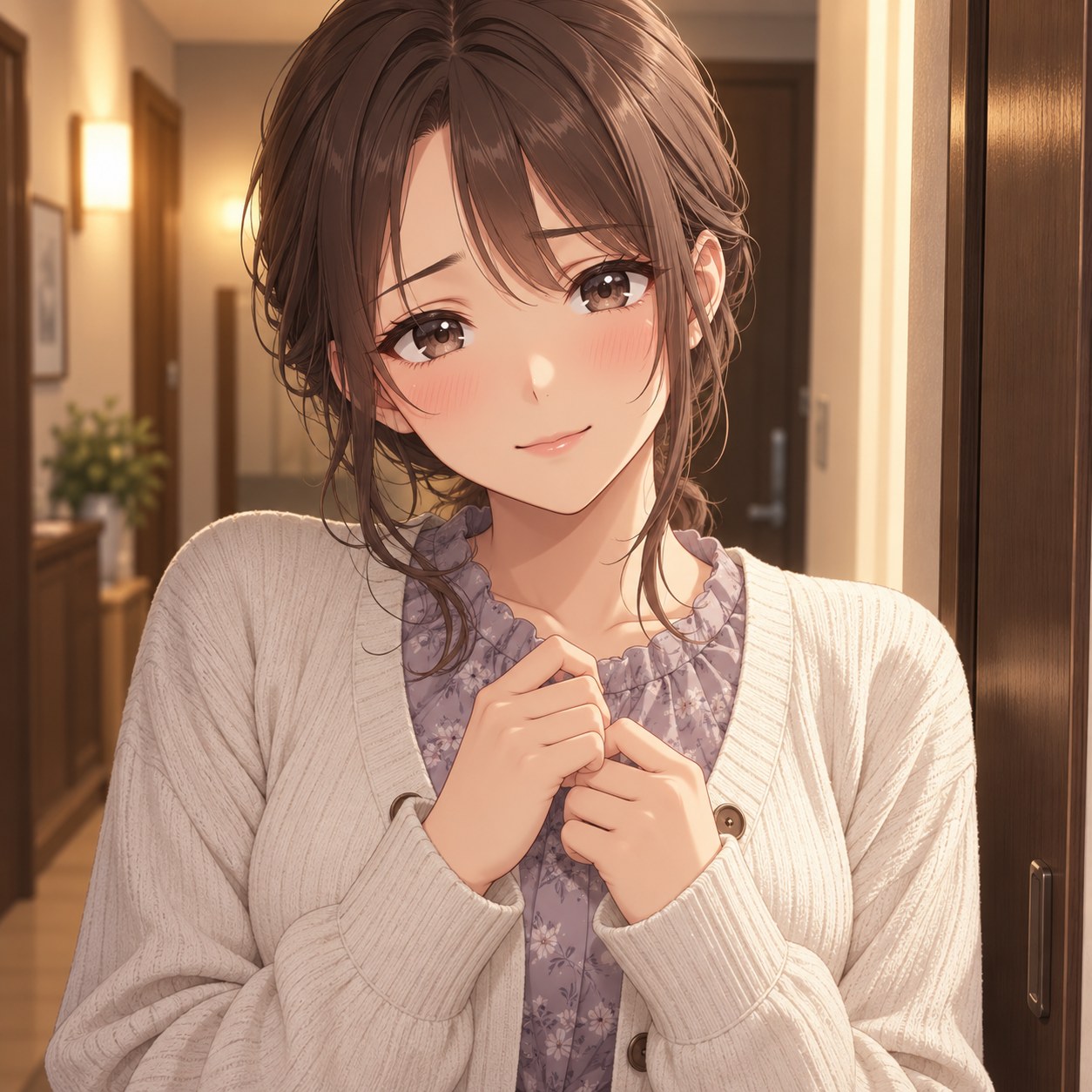 なだめてほしいと訴える成人女性のアニメ調表情